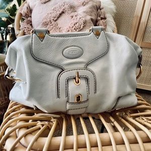 AUTHENTIC TOD’s CAREY WHITE LEATHER SATCHEL